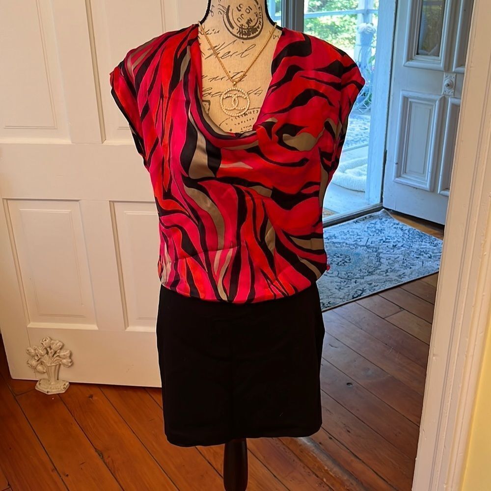 Trina Turk Silk/Satin Sheath Mini Dress 6